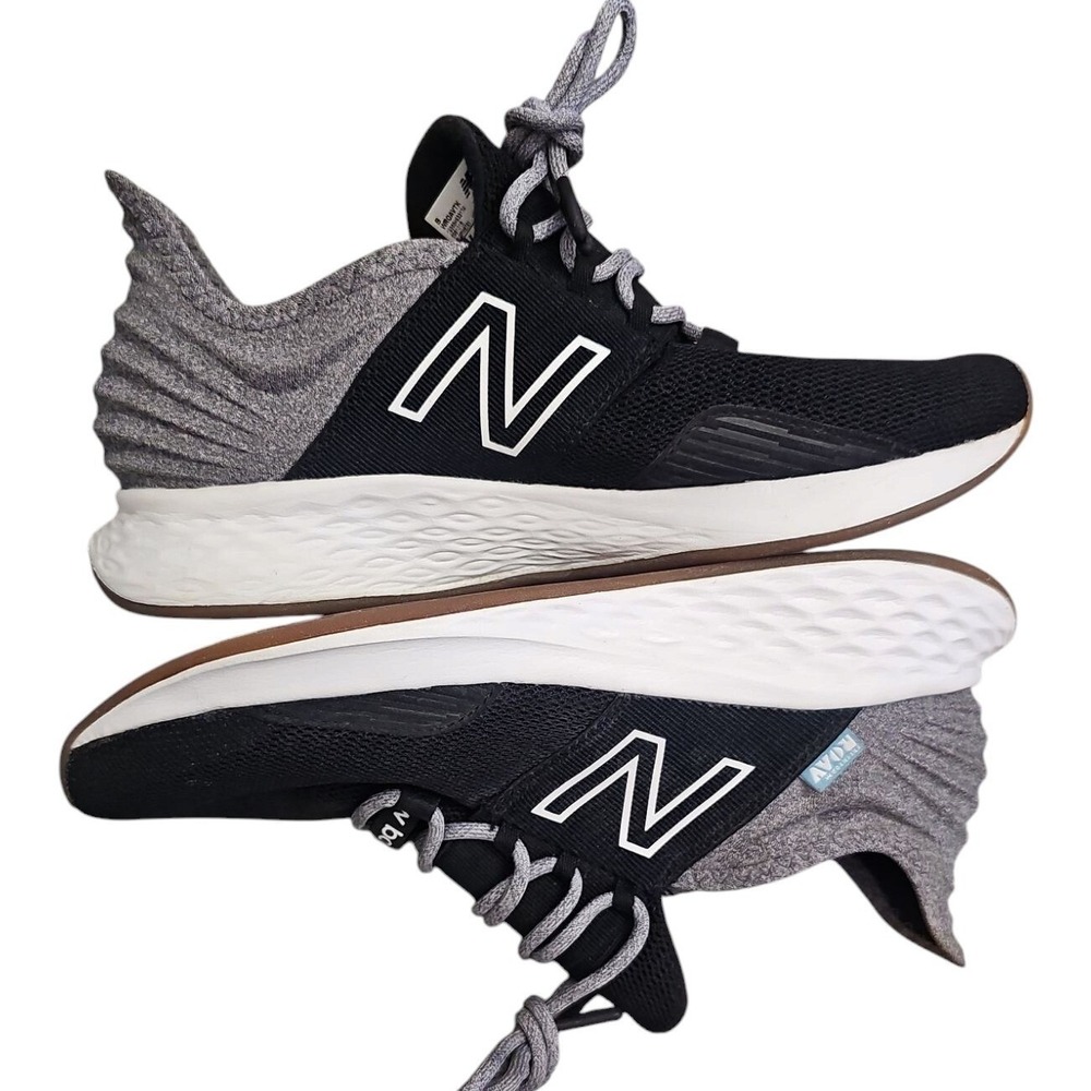 New Balance Fresh Foam Roav Running Shoes Black Gray Knit Men's 9 W 10.5 MROAVTK